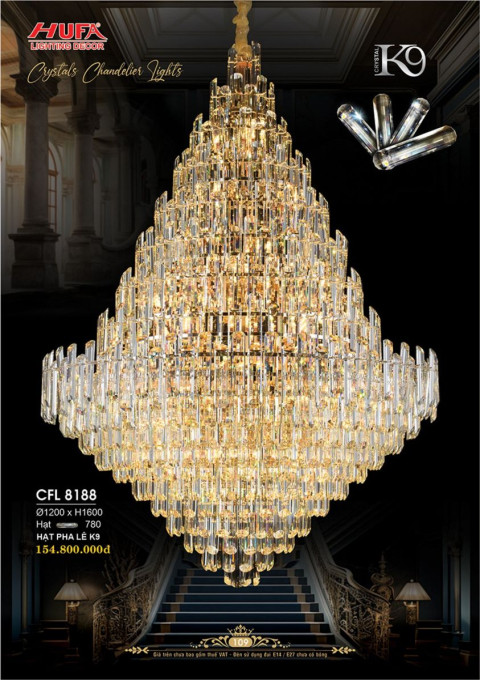 Đèn chùm pha lê thông tầng Hufa CFL 8188 D1200xH1600