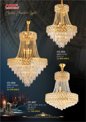 Đèn chùm pha lê Hufa CFL 8407, CFL 3526