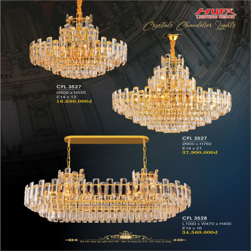 Đèn chùm pha lê Hufa CFL 3527, CFL 3528
