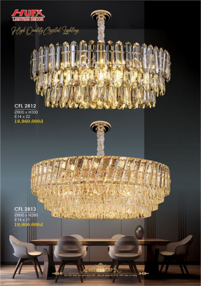 Đèn chùm pha lê Hufa CFL 2812, CFL 2813