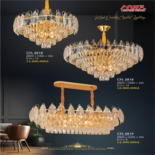 Đèn chùm pha lê Hufa CFL 2818, CFL 2819