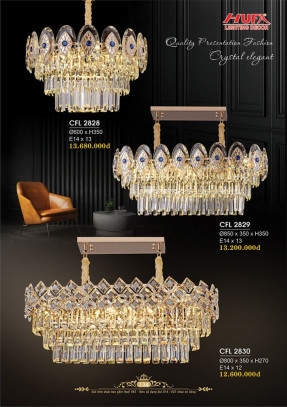 Đèn chùm pha lê Hufa CFL 2828, CFL 2829, CFL 2830