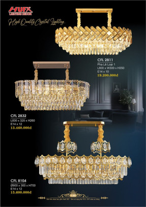 Đèn chùm pha lê Hufa CFL 2811, CFL 2832, CFL 8104