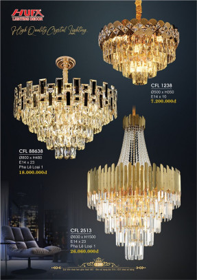 Đèn chùm pha lê Hufa CFL 1238, CFL 88638, CFL 2513