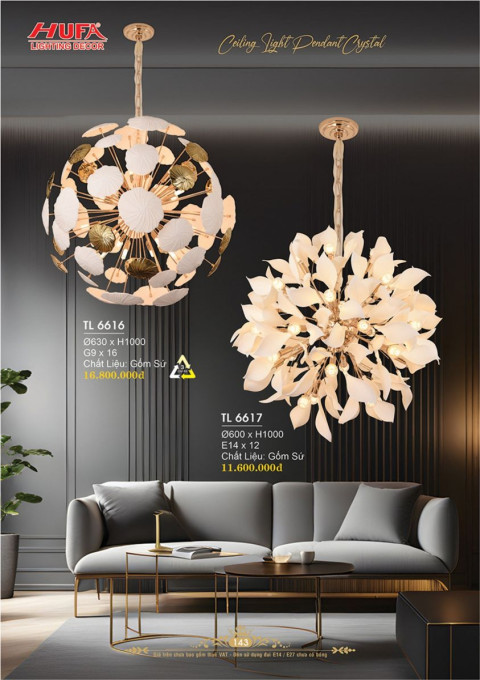 Đèn thả LED Hufa TL 6616, TL 6617