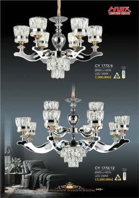 Đèn chùm Ý Hufa CY 1772/6, CY 1772/12