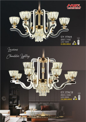 Đèn chùm Ý Hufa CY 1774/6, CY 1774/12