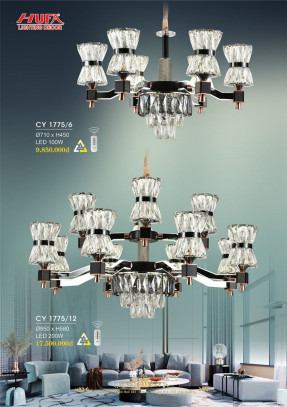 Đèn chùm Ý Hufa CY 1775/6, CY 1775/12