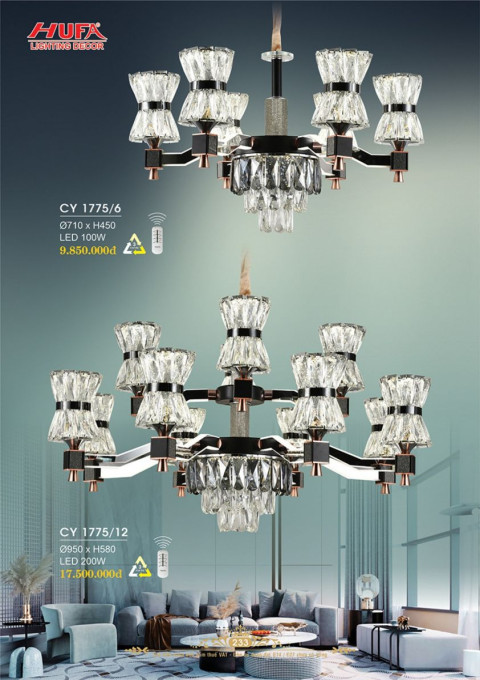 Đèn chùm Ý Hufa CY 1775/6, CY 1775/12