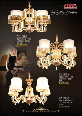 Đèn chùm Ý Hufa CY 1782/5, CY 1783/5, CY 1784/5
