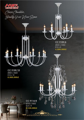 Đèn chùm cổ điển Hufa CC 9109/6, CC 9109/10, CC 9114/8