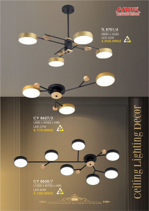 Đèn chùm Ý Hufa TL 8701/4, CY 8627/3, CY 8630/7