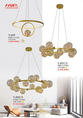 Đèn thả LED Hufa TL 6528, TL 6521/12, TL 6522/15