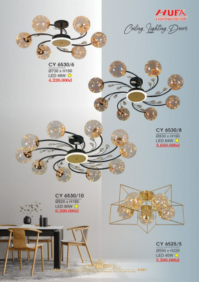 Đèn chùm Ý Hufa CY 6530/6, CY 6530/8, CY 6530/10, CY 6525/5
