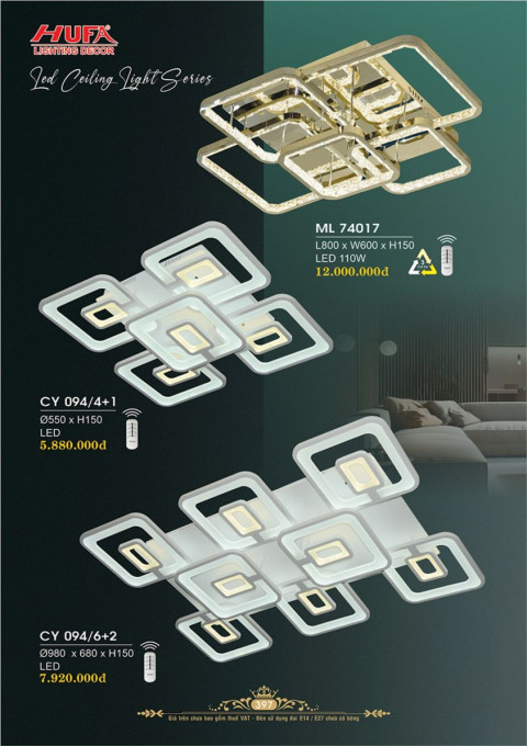 Đèn chùm Ý Hufa ML 74017, CY 094/4+1, CY 094/6+2