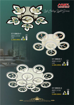 Đèn chùm Ý Hufa CY 095/5+1, CY 095/8+4, CY 096/5+1