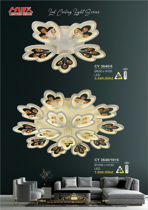 Đèn chùm Ý Hufa CY 3640/5, CY 3640/10+5