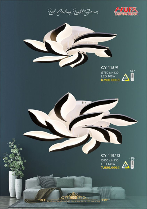 Đèn chùm Ý Hufa CY 118/9, CY 118/12