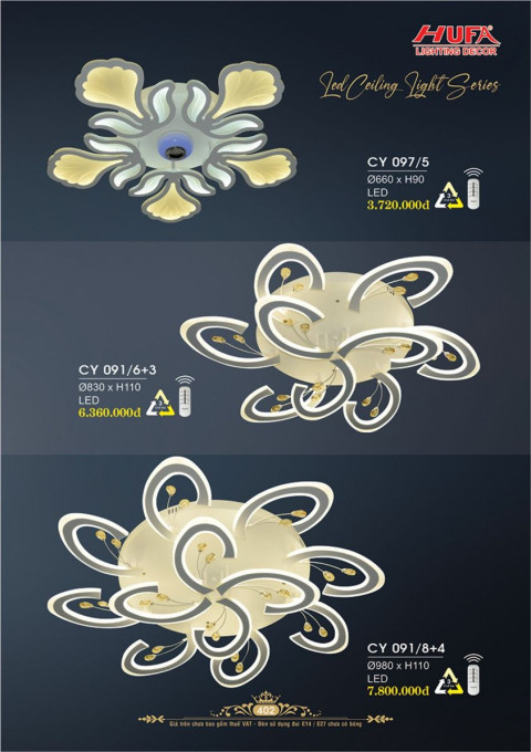 Đèn chùm Ý Hufa CY 091, CY 097