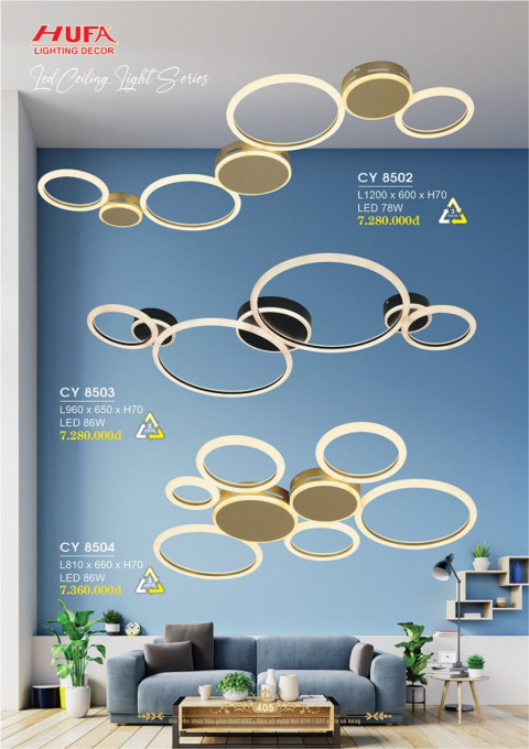 Đèn chùm Ý Hufa CY 8502, CY 8503, CY 8504