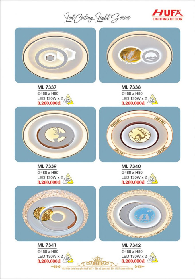 Đèn mâm LED Hufa ML 7337, ML 7338, ML 7339, ML 7340, ML 7341, ML 7342