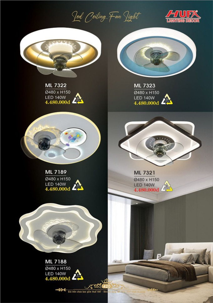 Đèn mâm LED Hufa ML 7188, ML 7189, ML 7321, ML 7322, ML 7323