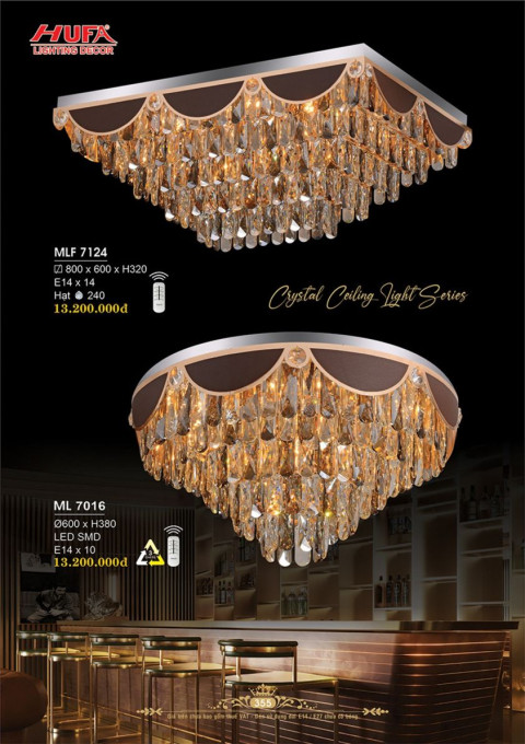 Đèn mâm pha lê Hufa MLF 7124, MLF 7016