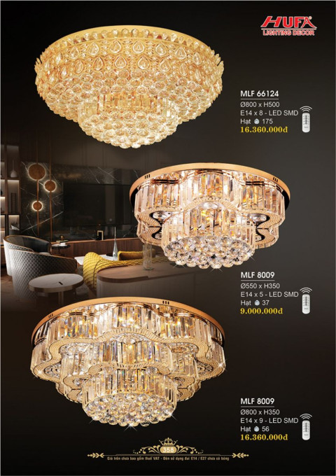Đèn mâm pha lê Hufa MLF 66124, MLF 8009