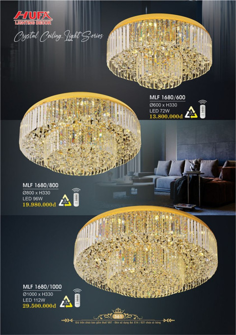 Đèn mâm pha lê Hufa MLF 1680/600, MLF 1680/800, MLF 1680/1000