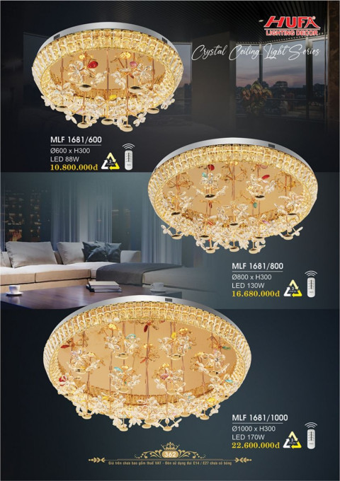 Đèn mâm pha lê Hufa MLF 1681/600, MLF 1681/800, MLF 1681/1000