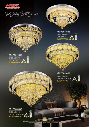 Đèn mâm LED Hufa ML 7009/600, ML 7001/600, ML 7000/600, ML 7000/800