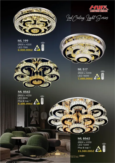 Đèn mâm LED Hufa ML 199, ML 517, ML 8562