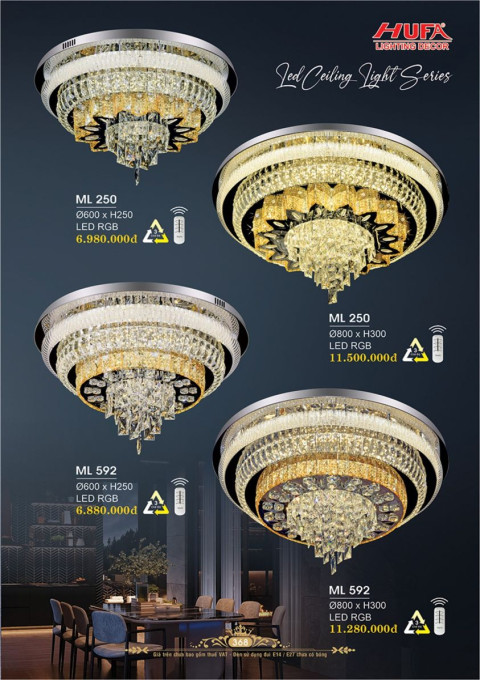 Đèn mâm LED Hufa ML 250, ML 592