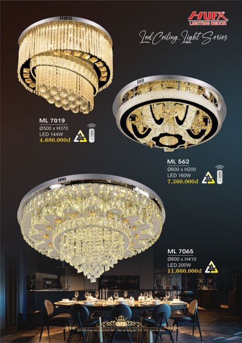 Đèn mâm LED Hufa ML 7019, ML 562, ML 7065