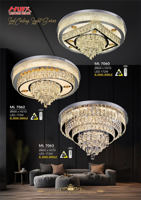 Đèn mâm LED Hufa ML 7060, ML 7062, ML 7063