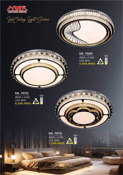 Đèn mâm LED Hufa ML 7069, ML 7070, ML 7078