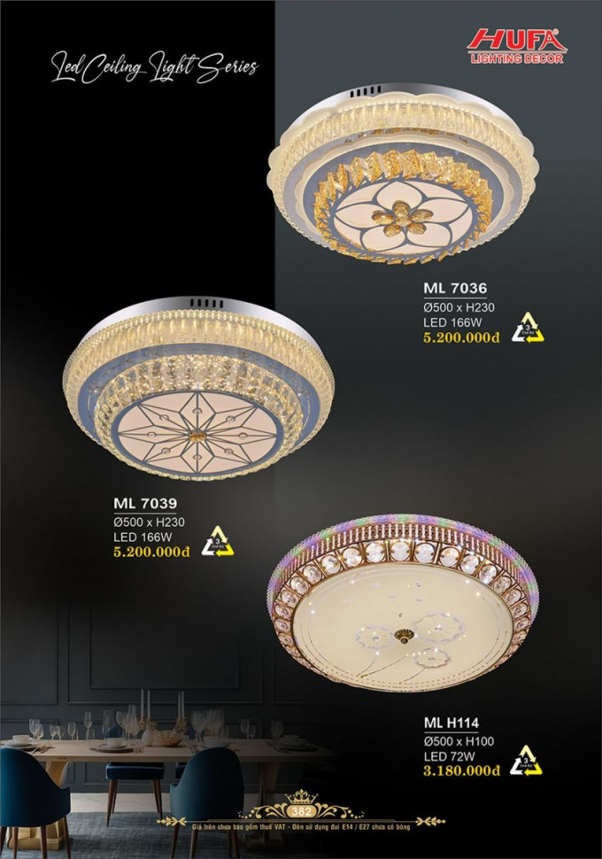 Đèn mâm LED Hufa ML 7036, ML 7039, ML H114