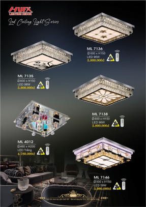 Đèn mâm LED Hufa ML 7135, ML 7136, ML 7138, ML 7146, ML 4012