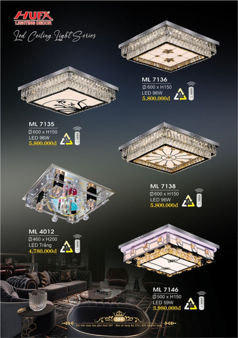 Đèn mâm LED Hufa ML 7135, ML 7136, ML 7138, ML 7146, ML 4012