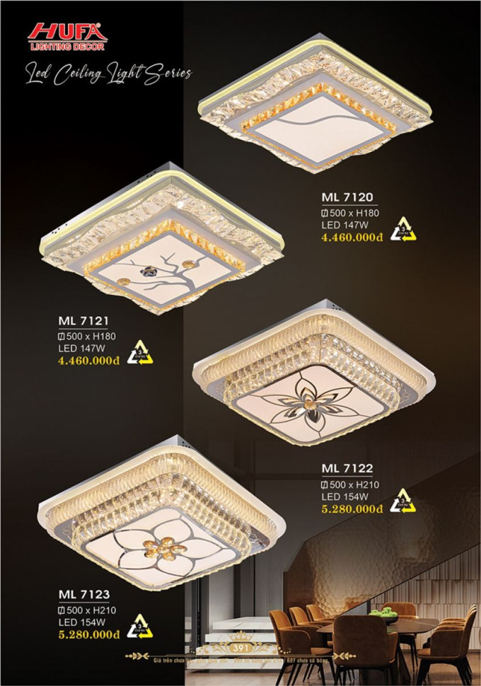 Đèn mâm LED Hufa ML 7120, ML 7121, ML 7122, ML 7123