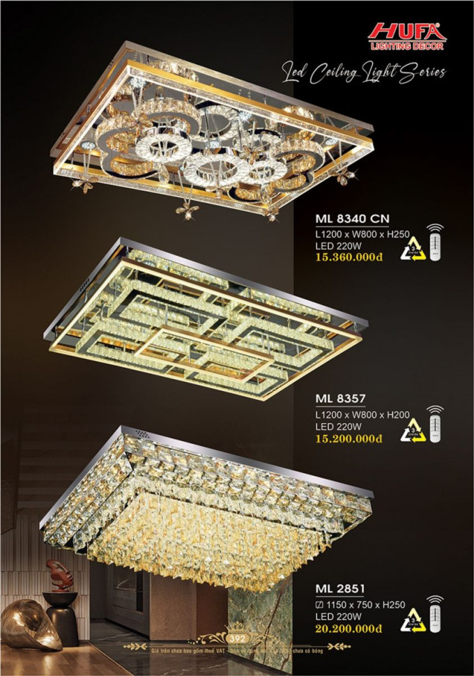 Đèn mâm LED Hufa ML 2851, ML 8357, ML 8340CN