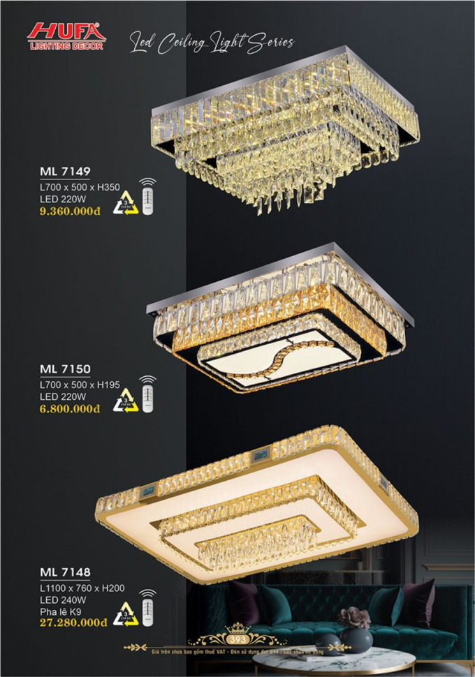 Đèn mâm LED Hufa ML 7148, ML 7149, ML 7150