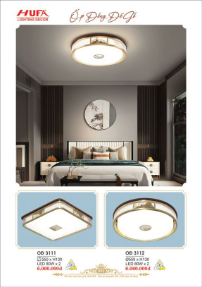 Đèn ốp trần đồng Hufa OĐ 3111, OĐ 3112