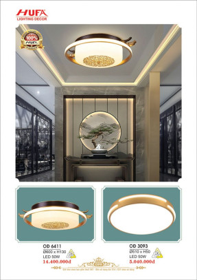 Đèn ốp trần đồng Hufa OĐ 3093, OĐ 6411