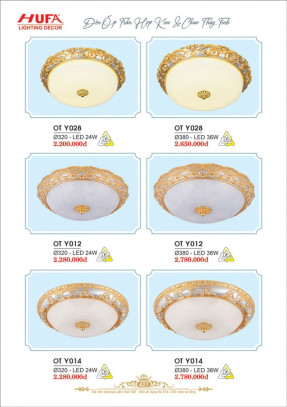 Đèn ốp trần Ý Hufa OTY 028, OTY 012, OTY 014