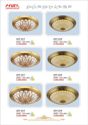 Đèn ốp trần Ý Hufa OTY 017, OTY 019