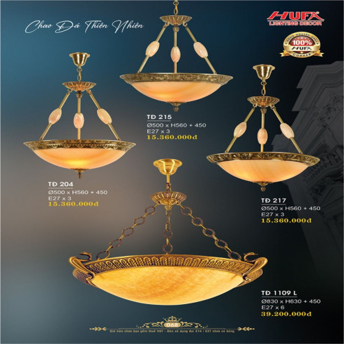 Đèn thả đồng Hufa TĐ 204, TĐ 215, TĐ 217, TĐ 1109 L