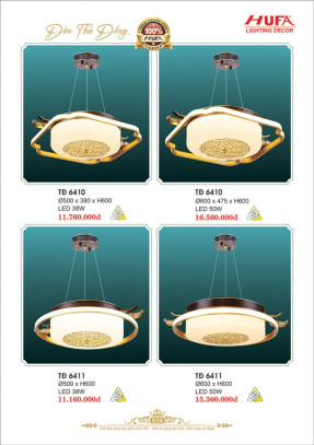 Đèn thả đồng Hufa TĐ 6410, TĐ 6411