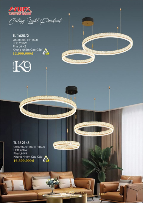 Đèn thả LED Hufa TL 1620/2, TL 1621/3