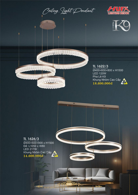 Đèn thả LED Hufa TL 1622/3, TL 1626/3
